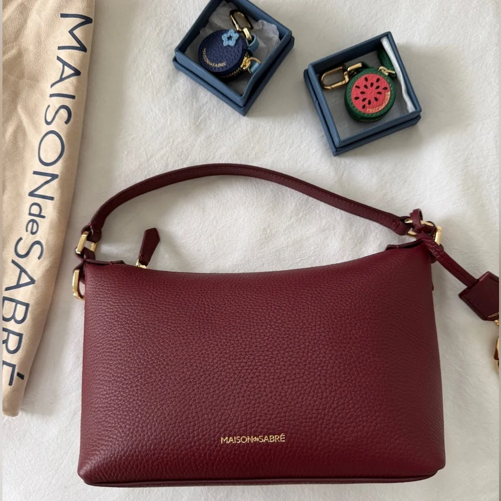 BRAND NEW Small Soft Hobo Maison de Sabre Bag with 2 Charms! - Picture 9 of 13